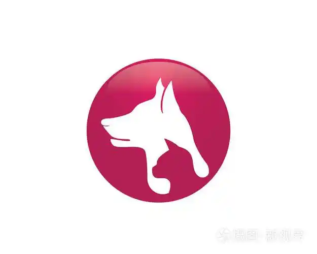 狗和猫的动物头标志和符号