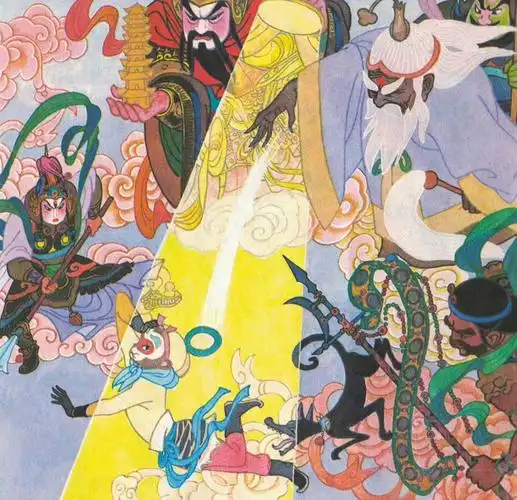 分享一组辛宽良老师的大闹天宫连环画作品.