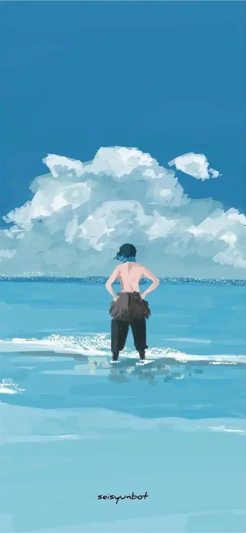 油画风格鬼灭的好看背影!像大家一起去旅行!