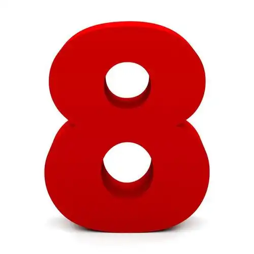 白色背景上的数字八