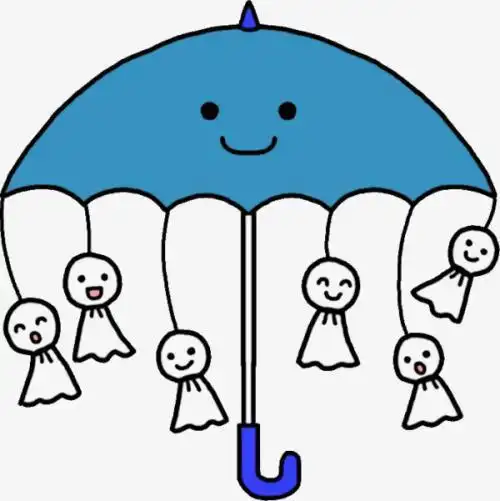 蓝色雨伞简笔画