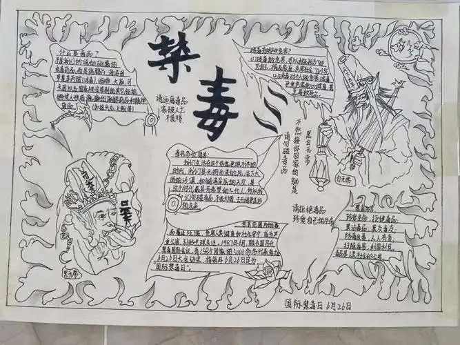 长水新航高级中学禁毒手抄报各显神通