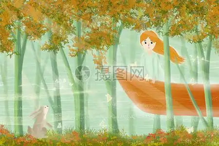 爱丽丝梦游仙境兔子仙子唯美插画插画