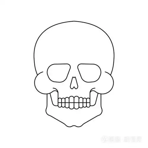 插画 孤立的头骨.骨架头部矢量插图.象征海盗和恶魔.eps