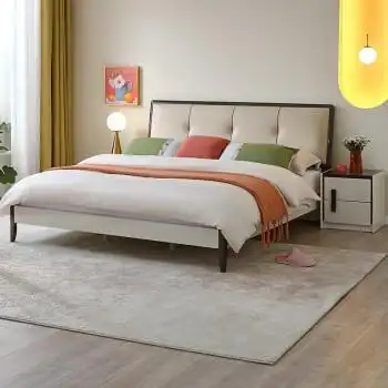 全友家居双人床现代简约欧皮软靠床屏框架床122702ha款15米单床