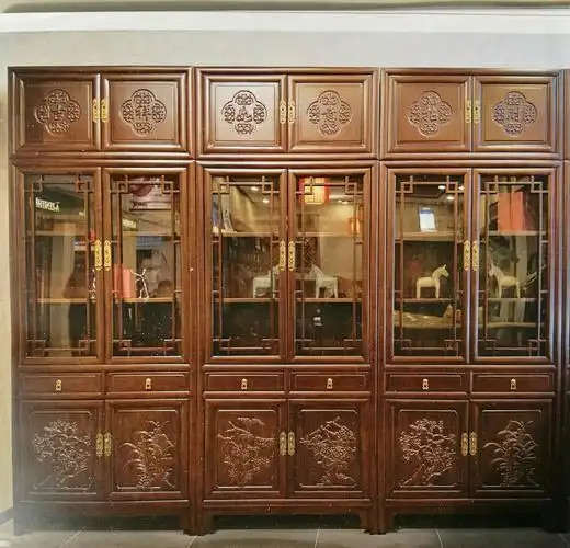 其它 汉置古典中式书房书桌系列,罗汉床 写美篇书房四组书柜,总长360