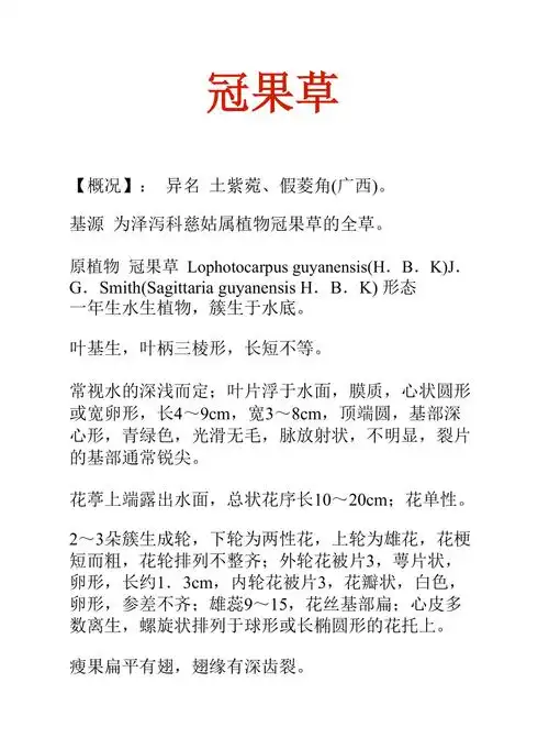 中药知识文库冠果草