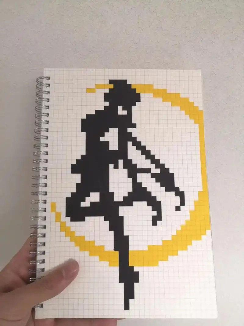 像素画:美少女战士-水冰月.#像素画 #格子画 #美少女战士 - 抖音