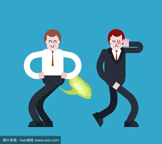 放屁的人正在逃跑,臭臭的云臭味