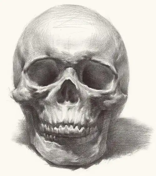 素描骷髅头骨头像不可缺少的