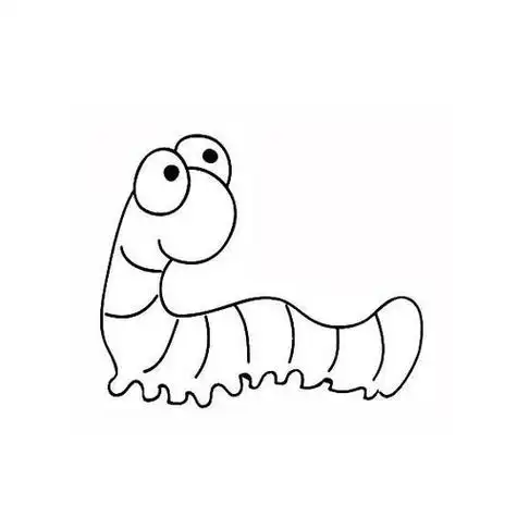 可爱的菜青虫简笔画