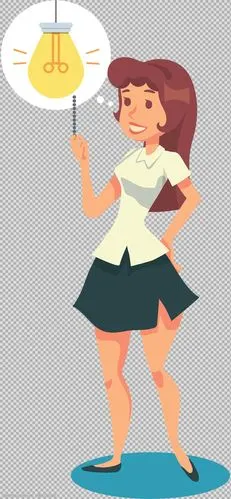 扁平风格商务女士免抠png透明图层素材