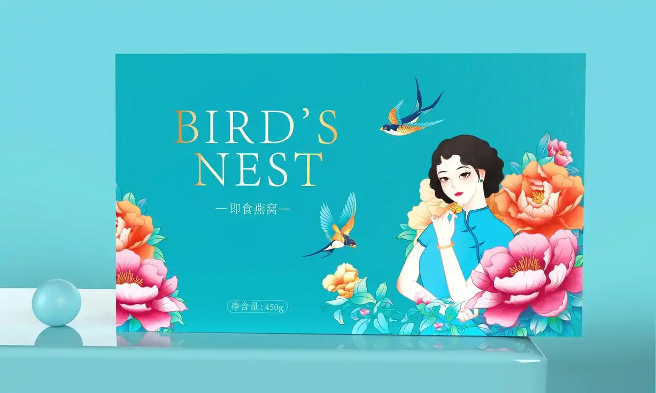 燕窝包装插图.#插画 #板绘 #包装设计 #商业插画 #每日 - 抖音