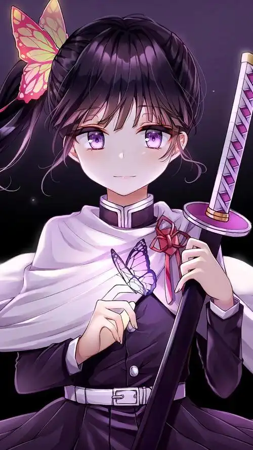 《鬼灭之刃》高清手机壁纸分享,此图清晰展现蝴蝶忍者姐妹的美丽