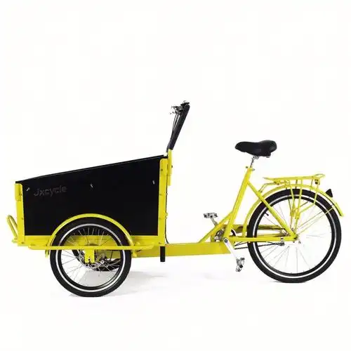 欧洲经典老款倒三轮自行车cargobike