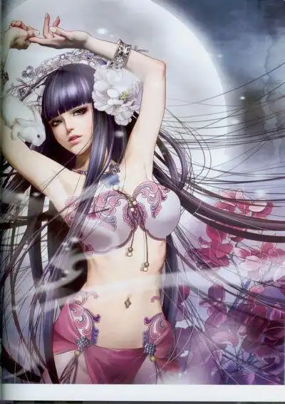 她的作品大多是妖艳的古典美女,而且每一个都倾国倾城,妩媚妖娆但又格