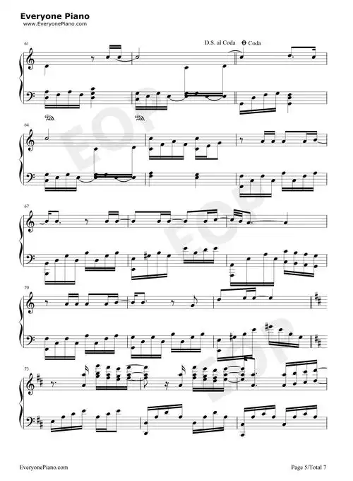 第一次钢琴独奏版光良eop教学曲五线谱预览5