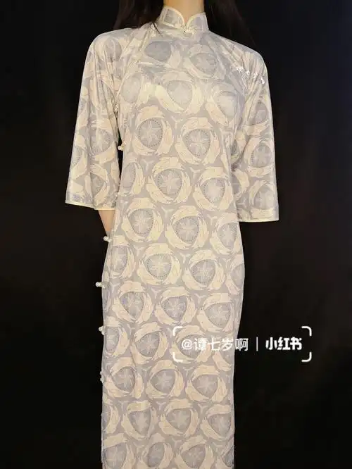 旗袍丁香巷隐藏款风火轮兔兔丝绒倒大袖版