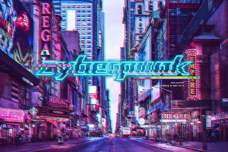 赛博朋克 故障风 霓虹灯练习