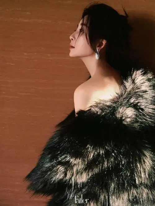 组图:殷桃慵懒感大片惊喜释出 穿深色皮草侧脸优越显温柔_高清图集