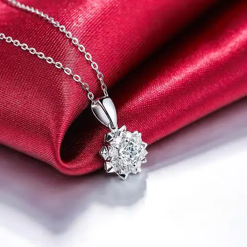 dorivia吊坠锁骨效果一克拉克拉真钻钻石多利项链颈饰