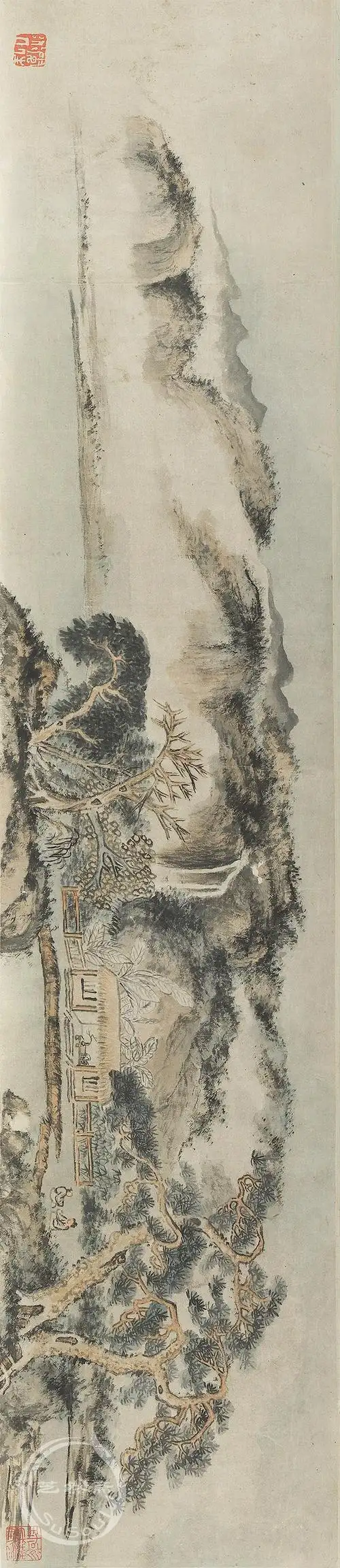 髡残《山水幽居图》长卷