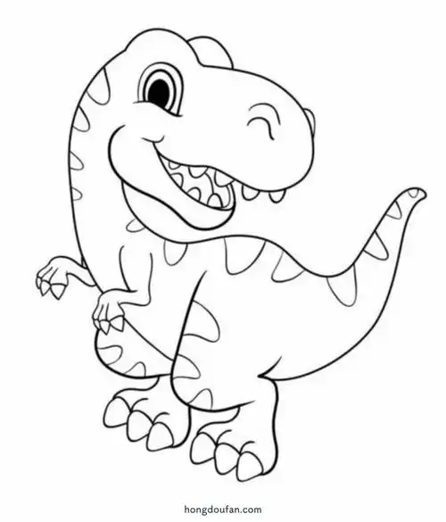 卡通恐龙妈妈和恐龙宝宝!11张恐龙涂色填色图片下载打印 | 红豆饭小学