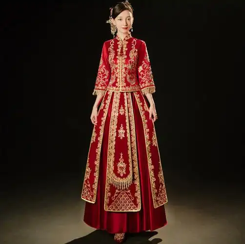 2021新款 结婚中式 复古流苏龙凤褂礼服敬酒服 - 女装/女士精品