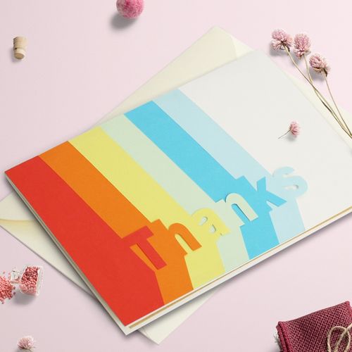 新年彩虹3d立体纸雕贺卡毕业老师银行客户贺卡