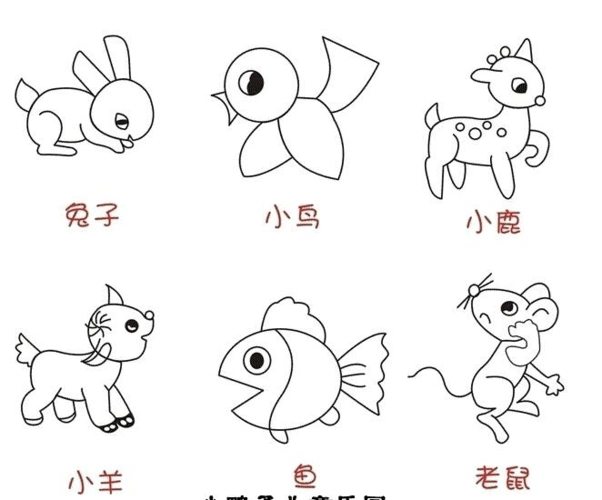 儿童涂色a4可打印,2岁以上,动物篇