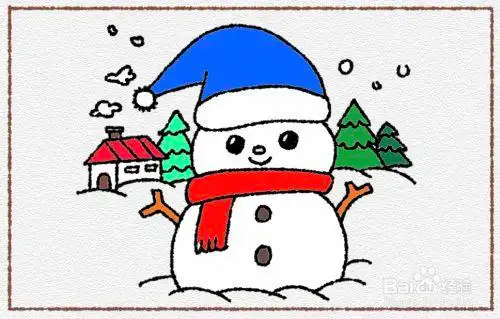 如何简笔画冬天的雪人