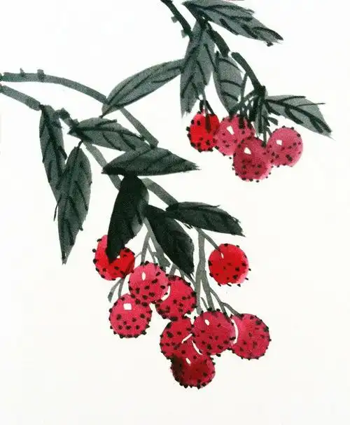 在线课程——水墨画荔枝