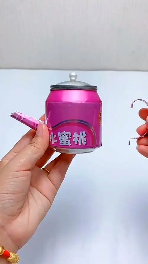 手工制作#用一个易拉罐做一个可爱的迷你小茶壶