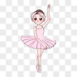 组手绘可爱芭蕾舞女孩优雅舞蹈系列一元素