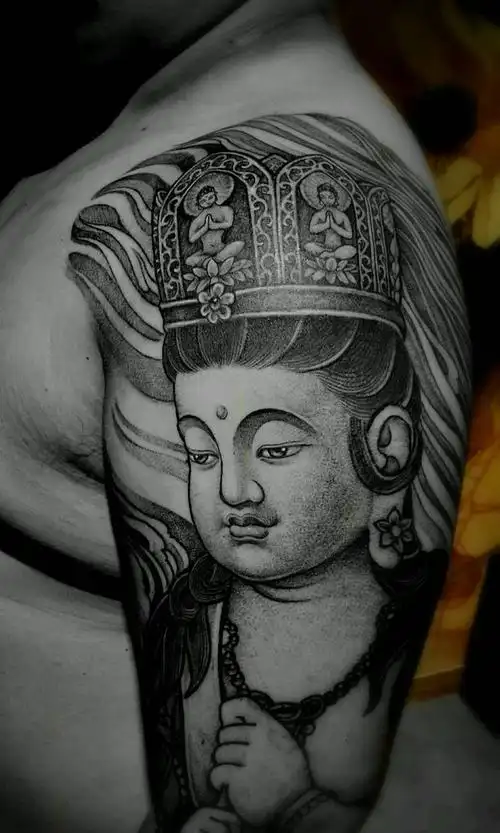 大日如来纹身图片_手臂传统宗教中国风汉刺青纹身图案