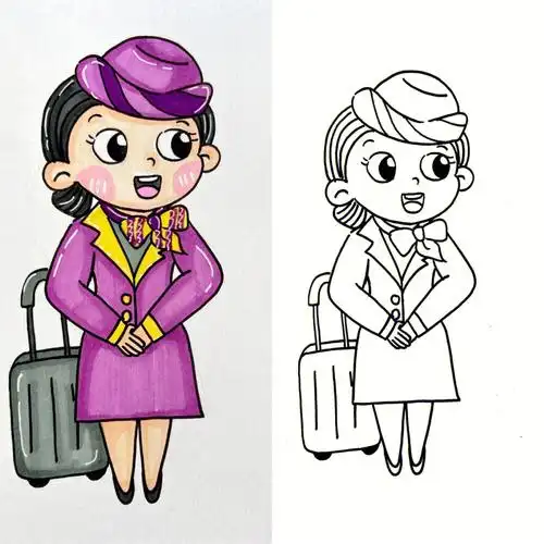 马克笔各个职业人物简笔画