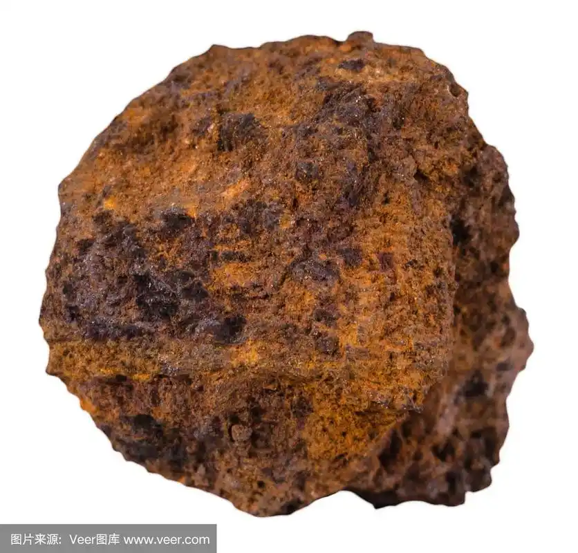 一块棕色褐铁矿(沼泽铁矿)矿物