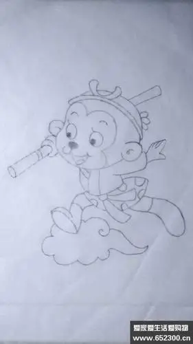 孙悟空驾着筋斗云的简笔画