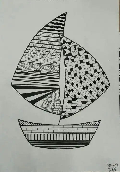 黑色的旋律——八年级黑白装饰画展第三期之八年四班学生作业展