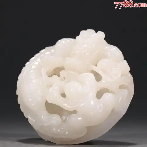 和田玉镂空雕望子成龙雕件