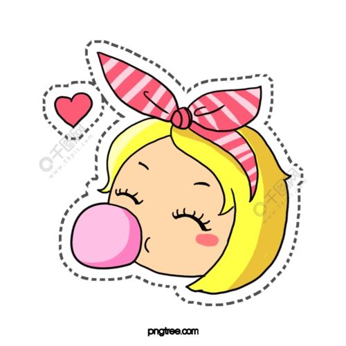 黄色短发女孩带发卡吹粉色泡泡糖5月前发布