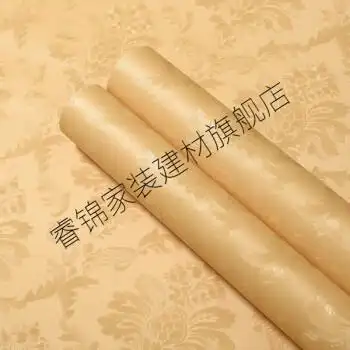 墙纸自粘50米大卷防水防潮加厚卧室温馨客厅背景墙壁纸3d立体 香槟色