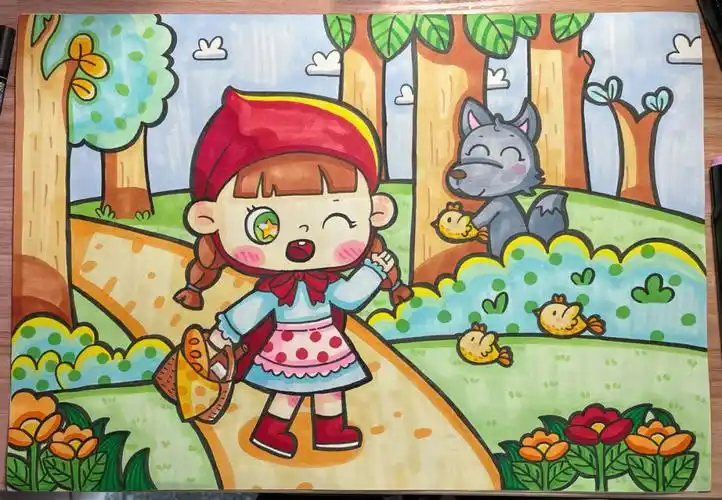 儿童主题画  #童话故事  #临摹  #简笔画  #马克笔  #马克笔临摹