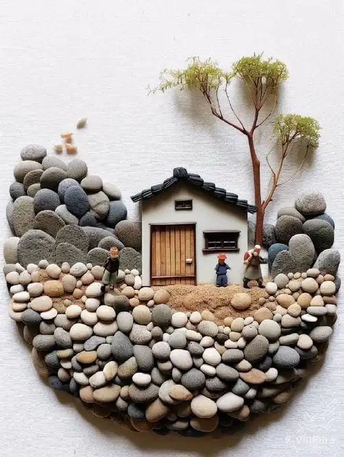 太有创意了!#石头画##装饰画