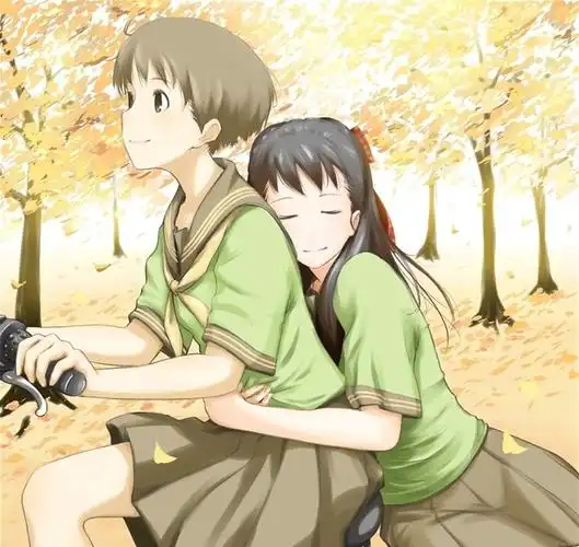 唯美浪漫的动漫单车情侣图,那些年你的自行车后座给了谁