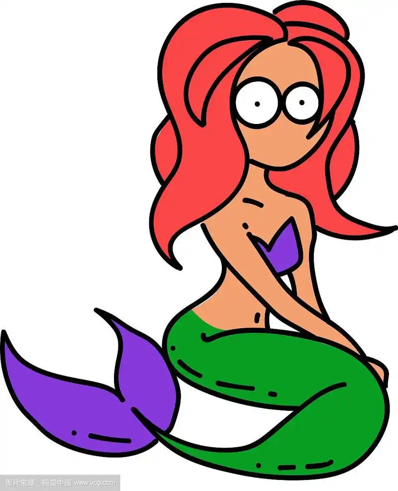 美人鱼卡通手绘形象