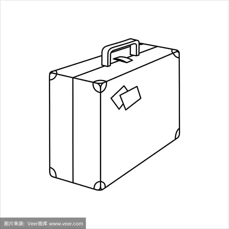 复古手提箱与金属角.儿童涂色书.