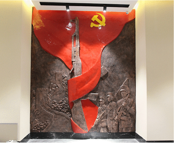 卡通定制广场火锅店美陈摆件纪念革命英雄人物学校玻璃钢浮雕雕塑