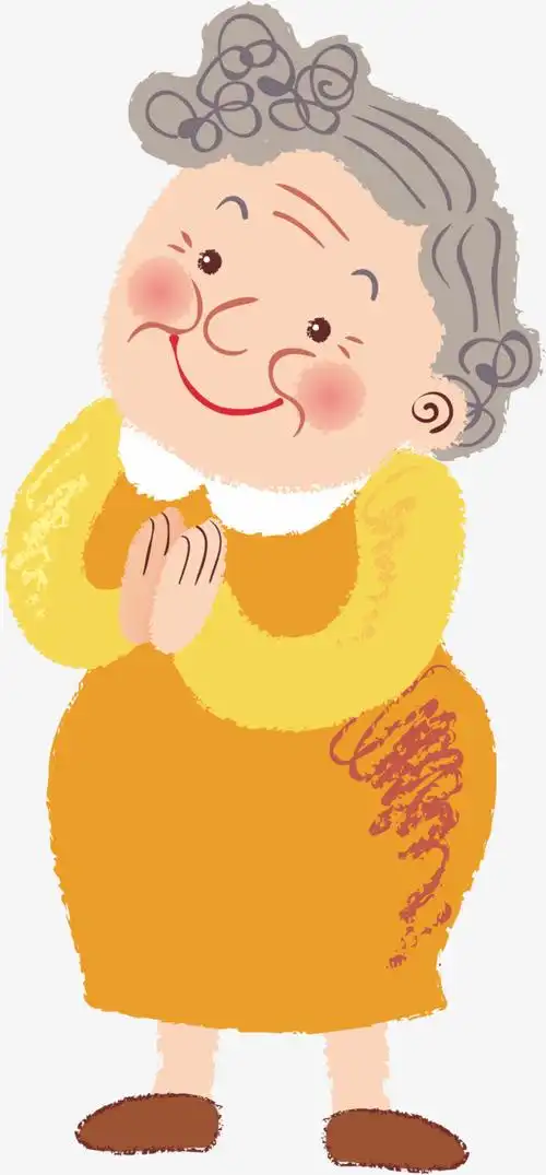 老奶奶人物卡通手绘高清矢量