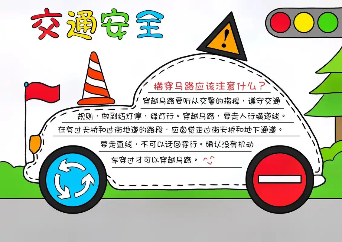 创作灵感 #交通安全主题画 #交通安全手抄报 #交通安全绘画 #儿童画